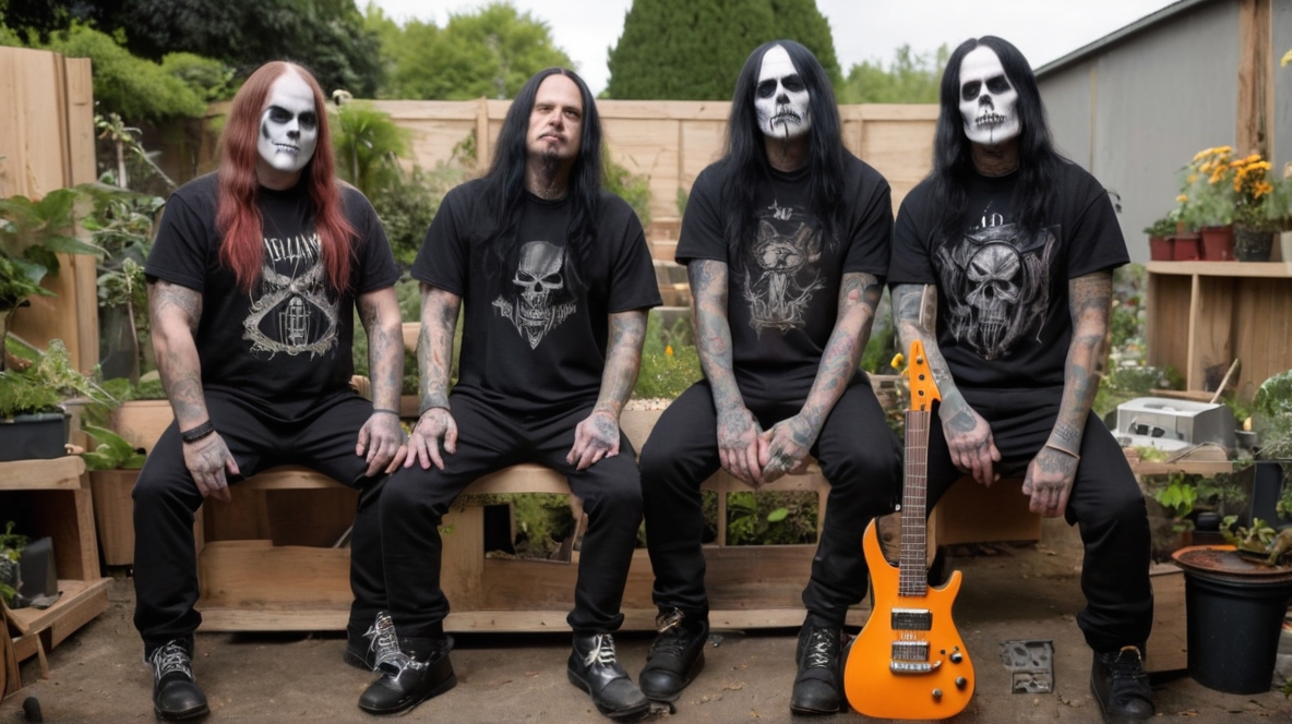 Rasentrimmer Gartenschere Deathmetal Coverband Tributeband